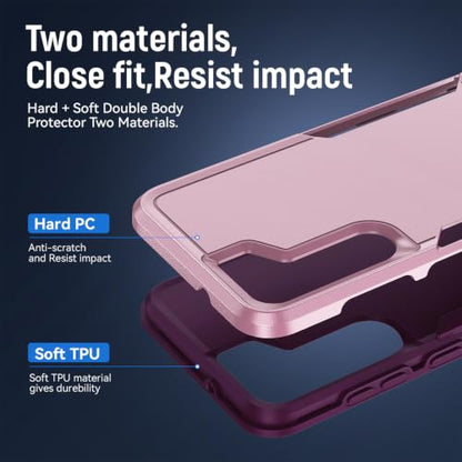 for Samsung Galaxy S23 Case with HD Screen Protector, Dual Layer Military Grade Drop Tested, Heavy Duty Rugged Shockproof Non-Slip Outdoor Protective Cover, Pink - color: Pink