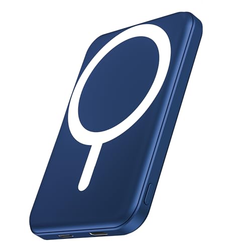 podoru for MagSafe Power Bank 5000mAh, Ultra-Slim Magnetic Portable Charger - color: Dark Blue