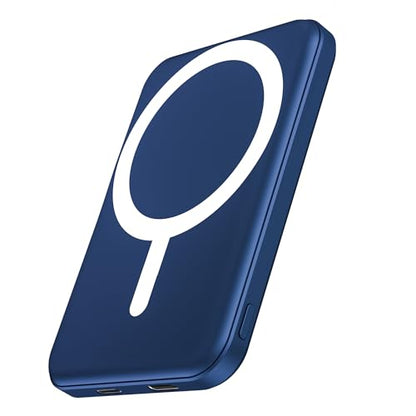 podoru for MagSafe Power Bank 5000mAh, Ultra-Slim Magnetic Portable Charger - color: Dark Blue