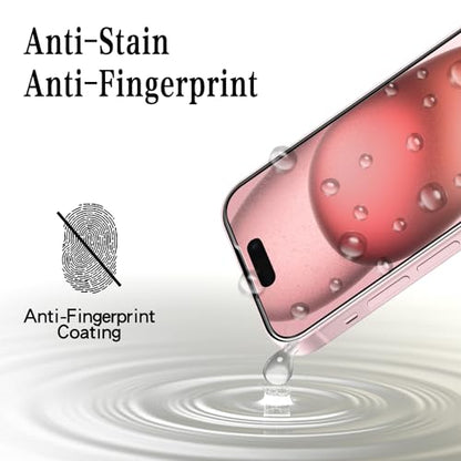 MAYtobe 2 Pack Screen Protector for Apple iPhone 15 6.1-inch Tempered Glass - size: iPhone 15