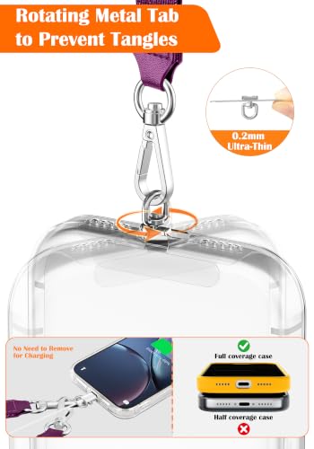 takyu Phone Strap Crossbody with Detachable RFID Wallet - color: Purple White Checkered