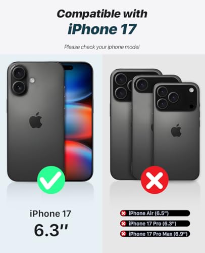 OCASE for iPhone 17 Detachable Wallet Case with Card Holder, 2 in 1 PU Leather Flip Folio with RFID Blocking Stand Wrist Strap Shockproof Phone Cover 6.3 Inch 2025, Blue - color: Blue, size: iPhone 17