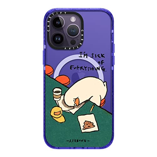 CASETiFY for iPhone 14 Pro Max Case - Impact Compatible with MagSafe | 8.2 ft. 4x Military Grade Drop Protection | I'm sick of everything | Peri Purple - color: I'm sick of everything, size: Iphone 14 Pro Max (Magsafe)