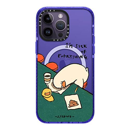 CASETiFY for iPhone 14 Pro Max Case - Impact Compatible with MagSafe | 8.2 ft. 4x Military Grade Drop Protection | I'm sick of everything | Peri Purple - color: I'm sick of everything, size: Iphone 14 Pro Max (Magsafe)