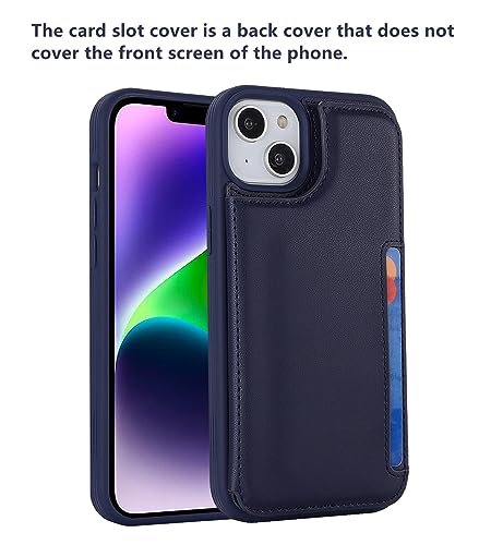 iCoverCase Compatible with iPhone 14 Case with Card Holder, Wallet Case for Women Men RFID Blocking PU Leather Protective Phone Case 6.1 Inch (Dark Blue) - color: Dark Blue
