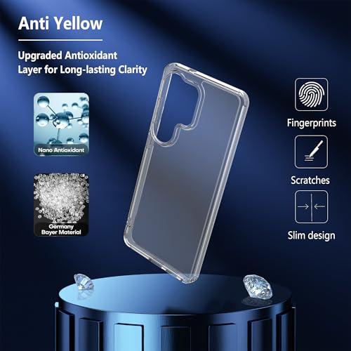 Anoowkoa Designed for Samsung Galaxy S26 Ultra Case + 2 Pack Galaxy S26 Ultra Screen Protector Tempered Glass.[Military Grade Protection] Slim,Transparent,Shockproof，Anti-Scratch -Clear - color: Samsung Galaxy S26 Ultra