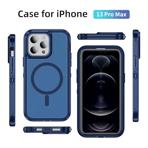 Magnetic for iPhone 13 Pro Max Case, Compatible with MagSafe, Shockproof Dustproof Drop Proof, Military Grade Double Layer Protection, Blue - color: Magnetic Blue, size: iPhone 13 PRO MAX