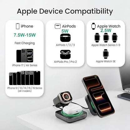 3-in-1 Wireless Charging Station, iPhone Watch AirPods