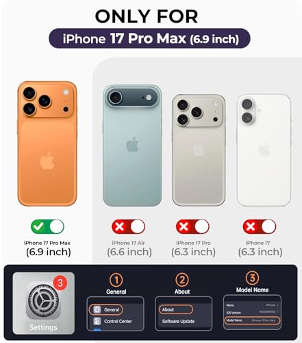 Magnetic for iPhone 17 Pro Max Case with Integrated Camera Protection, [Seamless Work with Magsafe] [Military Grade Shockproof] [Covered Camera Control Button] for iPhone 17 Pro Max 6.9'', Deep Purple - color: Deep Purple