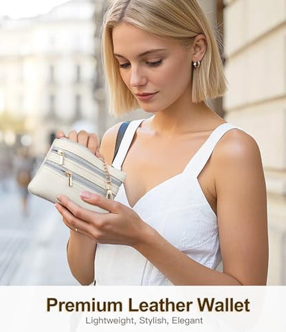 TiMOVO Clip and Go Phone Strap Crossbody with Leather Wallet, Adjustable Anti-Theft Lanyard with Pouch for Most Phone Case - color: Rhombus Blue