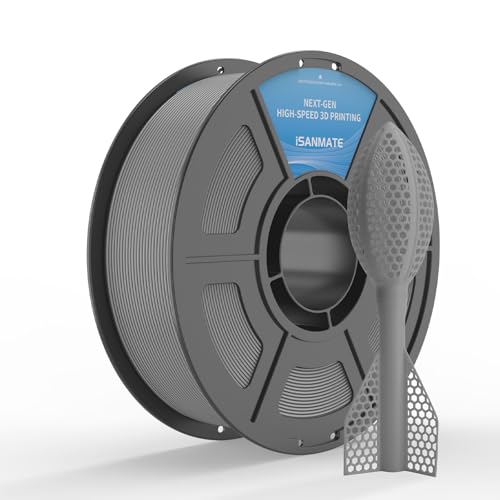 iSANMATE HS TPU Filament 1.75mm, Gray TPU 95A HF High Speed, 1kg | Flexible Tough Wear-Resistant Elastic; HF TPU 50-200mm/s; Compatible with Bambu Lab and Most FDM 3D Printer; for TPU Beginner - color: Gray, size: TPU-HS-95A