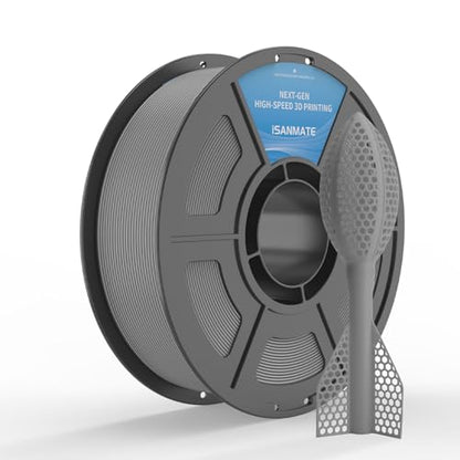iSANMATE HS TPU Filament 1.75mm, Gray TPU 95A HF High Speed, 1kg | Flexible Tough Wear-Resistant Elastic; HF TPU 50-200mm/s; Compatible with Bambu Lab and Most FDM 3D Printer; for TPU Beginner - color: Gray, size: TPU-HS-95A