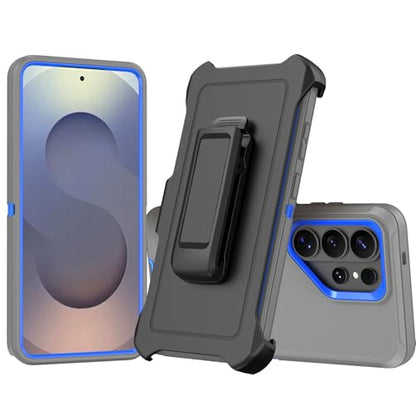 Compatible with Samsung Galaxy S26 Ultra Case, with Belt Clip Holster Heavy Duty Rugged Shockproof Full Body Protection Kickstand Cover for Samsung Galaxy S26 Ultra Phone (Grey+Blue) - color: Grey+Blue