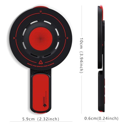3-in-1 Magnetic Phone Grip Stand with 360° Roration Angle Adjustment, Silicone Finger Ring & Fidget Toy Design, Gym Dual-Sided Magnetic Phone Kickstand for All Phones - color: Black-red