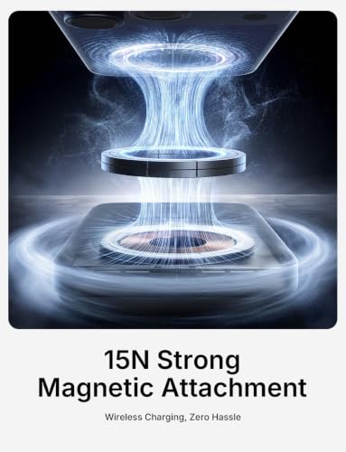 LISEN QI2.2 25W Magnetic Portable Charger for iPhone 18 Pro Max [65W & Low-Temp] Power Bank Wireless Charger Battery Pack,10000mAh 65W USB C Fast Charging Power Bank for iPhone Duo 18 Pro 17-12,P604 - color: Anthracite Black
