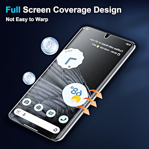 3 Pack Screen Protector for Google Pixel 7 Pro [Not Glass], Support Fingerprint Flexible TPU Film, Touch Sensitive, Anti-Scratch, Full Coverage