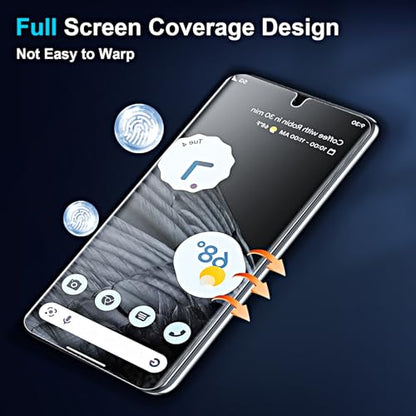 3 Pack Screen Protector for Google Pixel 7 Pro [Not Glass], Support Fingerprint Flexible TPU Film, Touch Sensitive, Anti-Scratch, Full Coverage
