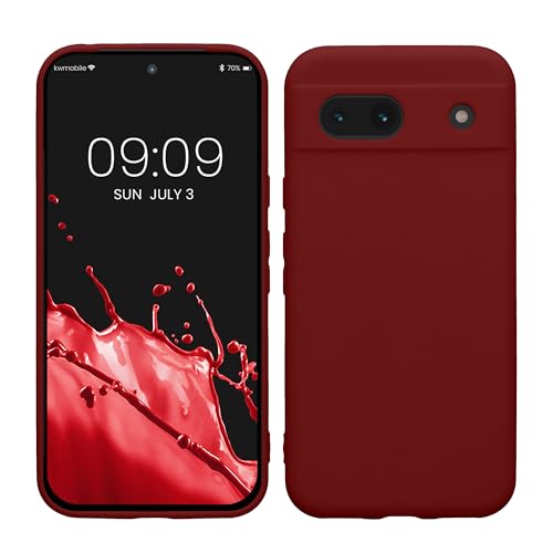 kwmobile Case Compatible with Google Pixel 8a Case - Protective Slim TPU Phone Cover - Soft Matte Finish - Rhubarb Red - color: Rhubarb Red