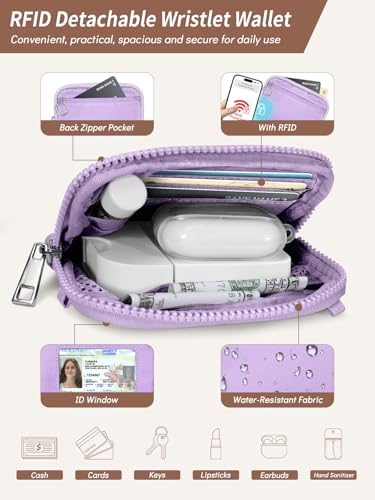 Clip and Go Strap for Phone with Wallet Crossbody Lanyard Purp - color: 1 Pur