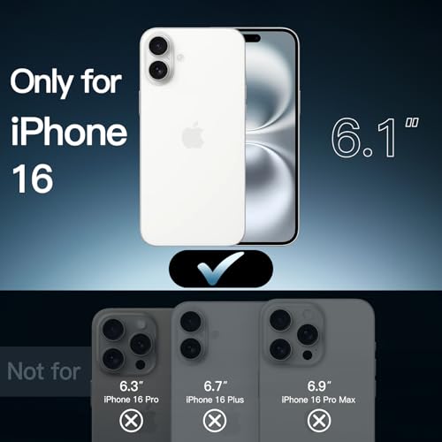 JETech Magnetic Case for iPhone 16 6.1-Inch Compatible with MagSafe, Shockproof Phone Bumper Cover, Anti-Scratch Clear Back (Clear) - color: Clear, size: iPhone 16