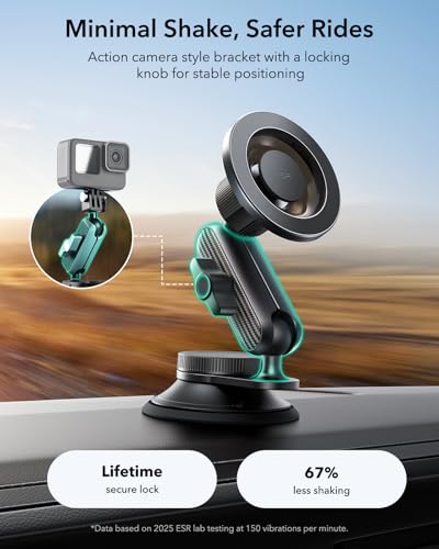 ESR OmniLock for MagSafe Car Mount, for iPhone 18 Pro Max/Duo/17-12,Samsung