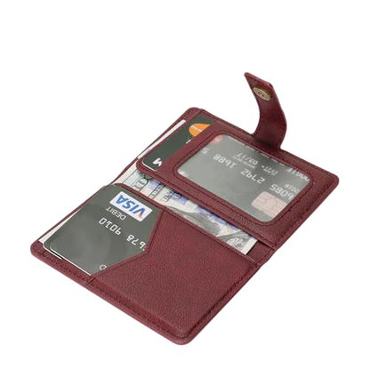 Ultra-Thin Magnetic Wallet and Card Holder (burgundy) | Compatible with All Magnetic Protective Case,Premium PU leather, stand function, 6 card slots; Fits iPhone17/16/15/14series - color: burgundy