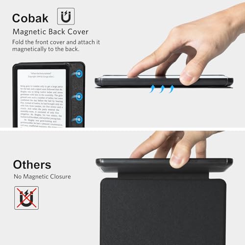 CoBak Magnetic Case for All New 6 Inch E-Reader 2024 and 2022 (11 Generation) -Compatible with PopSockets/UGREEN/Anker Magnetic Grip and Stand, Auto Sleep and Wake, Premium Protective Case, Black