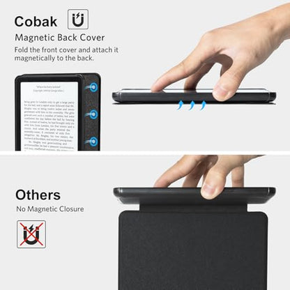 CoBak Magnetic Case for All New 6 Inch E-Reader 2024 and 2022 (11 Generation) -Compatible with PopSockets/UGREEN/Anker Magnetic Grip and Stand, Auto Sleep and Wake, Premium Protective Case, Black