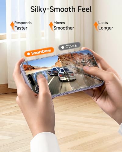 SMARTDEVIL 3 Pack Screen Protector for iPhone 17, Optical Clear 9H Tempered Glass, 2X Impact Resistance, Anti-Fingerprint Coating, SmartPull Box Bubble-Free Install