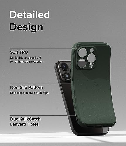 Ringke Onyx for iPhone 15 Pro Max Case, [Feels Good in The Hand] Oil & Dirt Resistant, Individual Lens Covers for Cameras, Non-Slip Enhanced Grip Lightweight Cover - Dark Green | Anti-Fingerprint Texture, Slim & Lightweight, Full-Coverage Camera Protectio