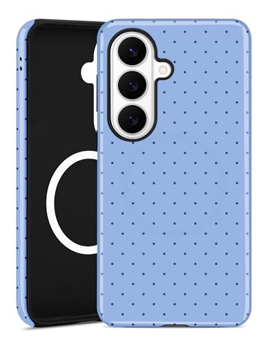 Magnetic Polka Dot Case for Samsung Galaxy A16 5G, Blue | Compatible with MagSafe, Cute Dots Aesthetic Design, Soft TPU and Hard PC Protective Phone Cover for Women Girls - color: Blue Polka Dot