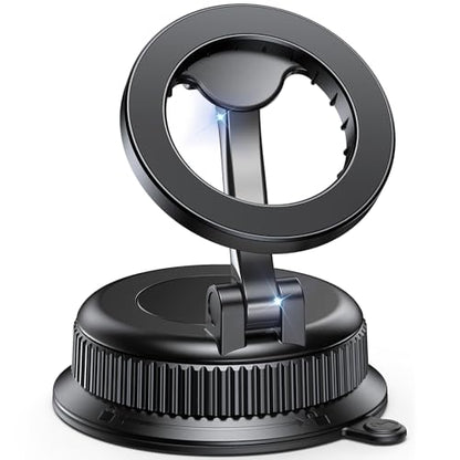 Magnetic Car Phone Holder for Dashboard, MagSafe Car Mount, Nano Gel Suction Car Phone Mount, Foldable Automotive Dashboard Phone Holder, 360° Rotatable for iPhone 18 17 16 15 14 13 12 Series - color: Black