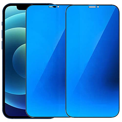 2 Pack Anti-Blue Privacy Tempered Glass Suit for iPhone 12 / iPhone 12 Pro Mirror Anti-Spy Screen Protector Anti-Peeping Film Electroplated 9H Hardness Anti-scratch 6.1 inch (Blue) - size: For iPhone 12 /iPhone 12 Pro