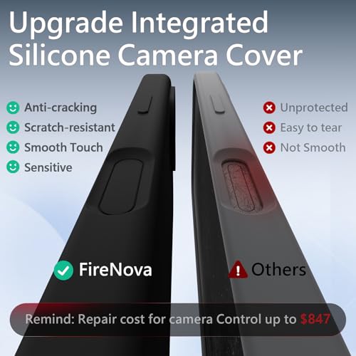 FireNova Magnetic for iPhone 17 Case, Compatible with MagSafe, [Integrated Silicone Camera Control Button] [Camera Protection] Anti-Scratch Microfiber Lining Phone Case, 6.3", Black - color: Black, size: Iphone 17