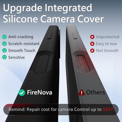 FireNova Magnetic for iPhone 17 Case, Compatible with MagSafe, [Integrated Silicone Camera Control Button] [Camera Protection] Anti-Scratch Microfiber Lining Phone Case, 6.3", Black - color: Black, size: Iphone 17
