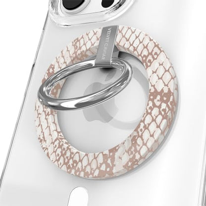 VELVET CAVIAR Compatible with MagSafe Phone Grip - Magnetic Ring Holder with Adjustable Stand - Removable MagSafe Accessories for iPhone 16, 15, 14, 13, 12 (Nude Python Snakeskin) - color: Nude Python
