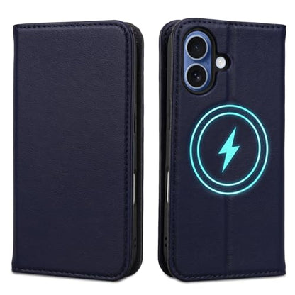 for iPhone 17 Wallet Case 6.3" Flip Card Holder Kickstand Darkblue - color: Darkblue, size: 6.3" iPhone 17