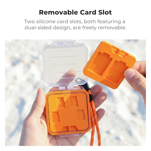 K&F CONCEPT 12 Slots Memory Card Case, Removable Card Slots - size: For 8 Micro SD(TF)+2 SD+2 CF