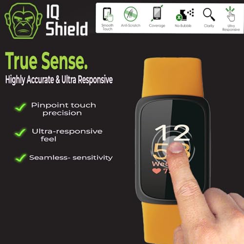 IQShield 6 Pack Screen Protector for Fitbit Inspire 3, Easy Install, Ultra Thin, Anti Scratch, Anti-Bubble, Clear TPU Film - size: 0.7 INCH