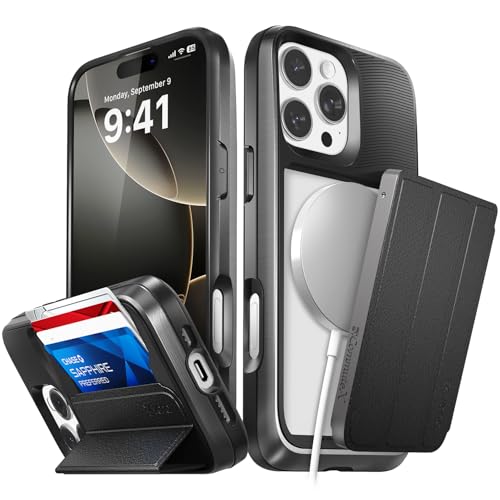 VENA vCommuteX for iPhone 16 Pro Max Wallet Case, Black - color: MagSafe Compatible - Black, size: iPhone 16 Pro Max