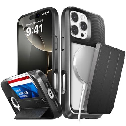 VENA vCommuteX for iPhone 16 Pro Max Wallet Case, Black - color: MagSafe Compatible - Black, size: iPhone 16 Pro Max