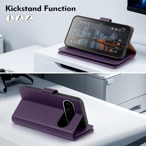 Shieldtop Compatible with Google Pixel 10 5G Wallet Case with Card Holder,Women Men RFID Blocking PU Leather Flip TPU Protective Cover Credit Card Slots,Phone Case for Pixel 10 Pro 6.3",Purple - color: Purple, size: Pixel 10 6.3"/10 Pro - 6.3"