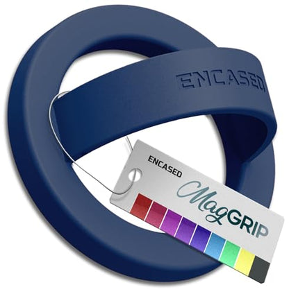 Encased Magnetic Phone Grip Holder (Compatible with MagSafe) Thin Silicone Finger Loop Ring for iPhone (Royal Blue) - color: Royal Blue