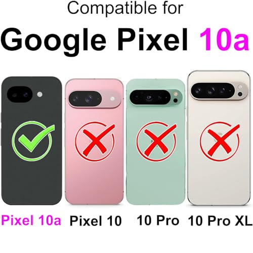 for Google Pixel 10a Wallet case, Rose Gold | 3 Card Holders, Kickstand, Shockproof TPU Shell, PU Leather, Magnetic Closure, Protective Flip Folio Cover, Women - color: 5