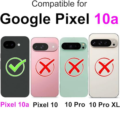 for Google Pixel 10a Wallet case, Black-Cube | 3 Card Holders, Kickstand, Shockproof TPU Shell, PU Leather, Magnetic Closure, Protective Flip Folio Cover, Women - color: 4