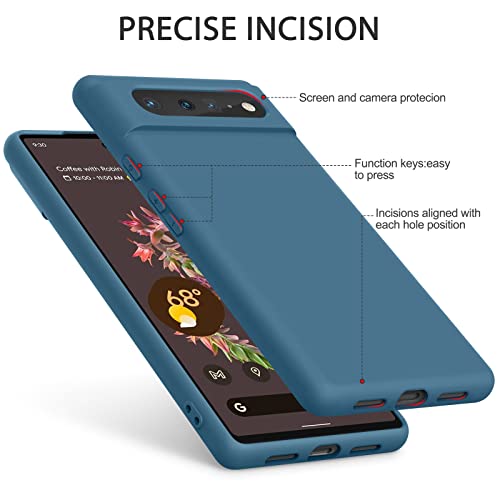 Silicone Phone Case Compatible with Google Pixel 6, Soft Protective Smart Phone Case for Women Men, Durable Anti-Scratch Shockproof Phone Cover Dark Blue - color: Dark Blue