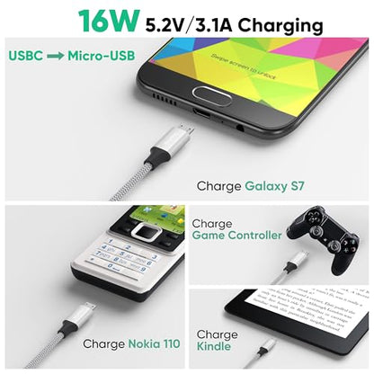 Micro USB to USB C Cable 20 Ft Extra Long Charging Cord - size: 20 Feet
