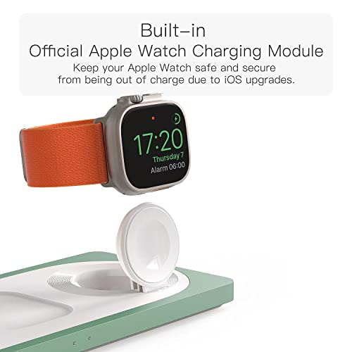 PETINO 3 in 1 Wireless Charging Station for Apple Devices with MagSafe - color: Sprout Green