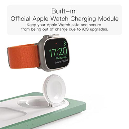 PETINO 3 in 1 Wireless Charging Station for Apple Devices with MagSafe - color: Sprout Green