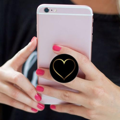 6 Pack Cellphone Phone Grip and Smartphones Stand, Collapsible Cell Phone Expanding Holder for Phone - Pink Black Purple Heart White, LJ002